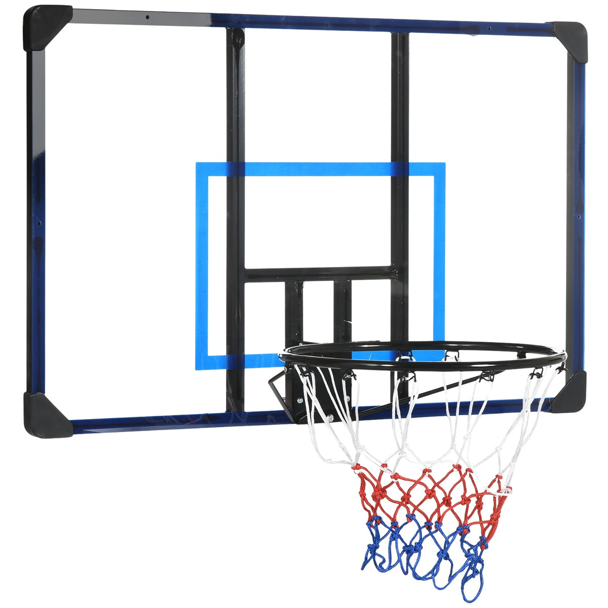 Basketball Hoop Basketball Board With Basket And Net, Wall Mounted For Outdoor, Steel, 113 X 61 X 73 Cm