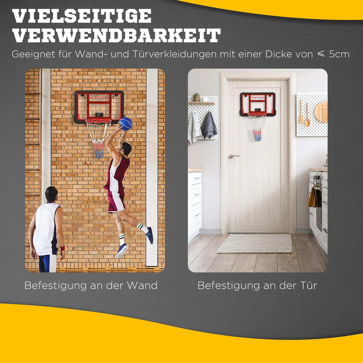Basketball Hoop, Basketball Board With Basket, Electronic Scoreboard, Basketball Ring For Wall Mounting, Including Basketball, Ball Pump