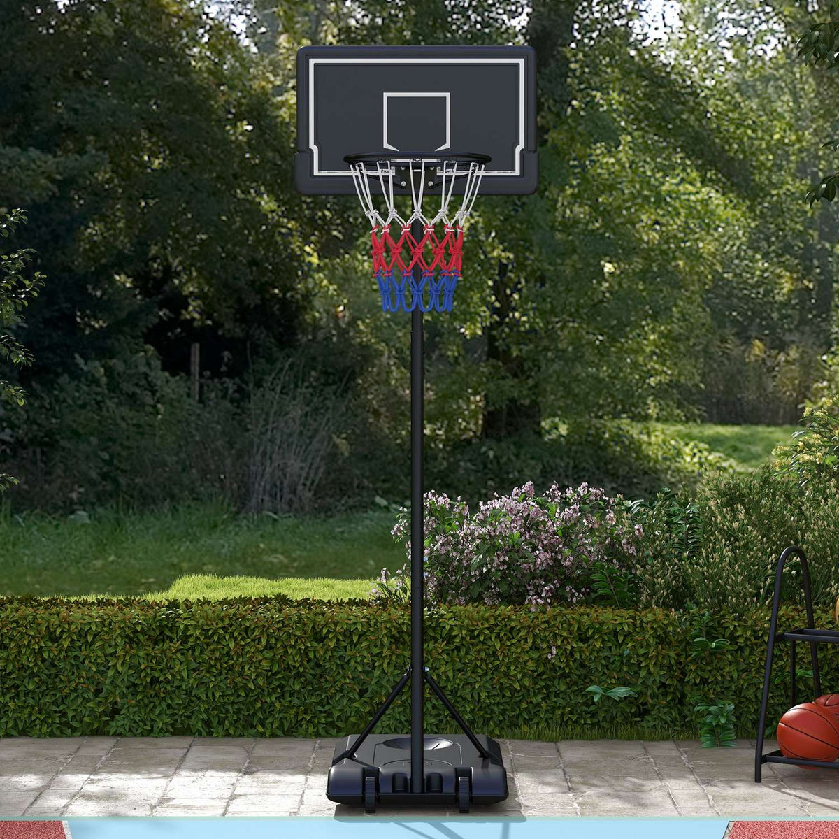 Basketball Hoop With Stand, Height-Adjustable Basketball Stand With Wheels And Shatterproof Backboard, 220-250 Cm Basketball Backboard Stand