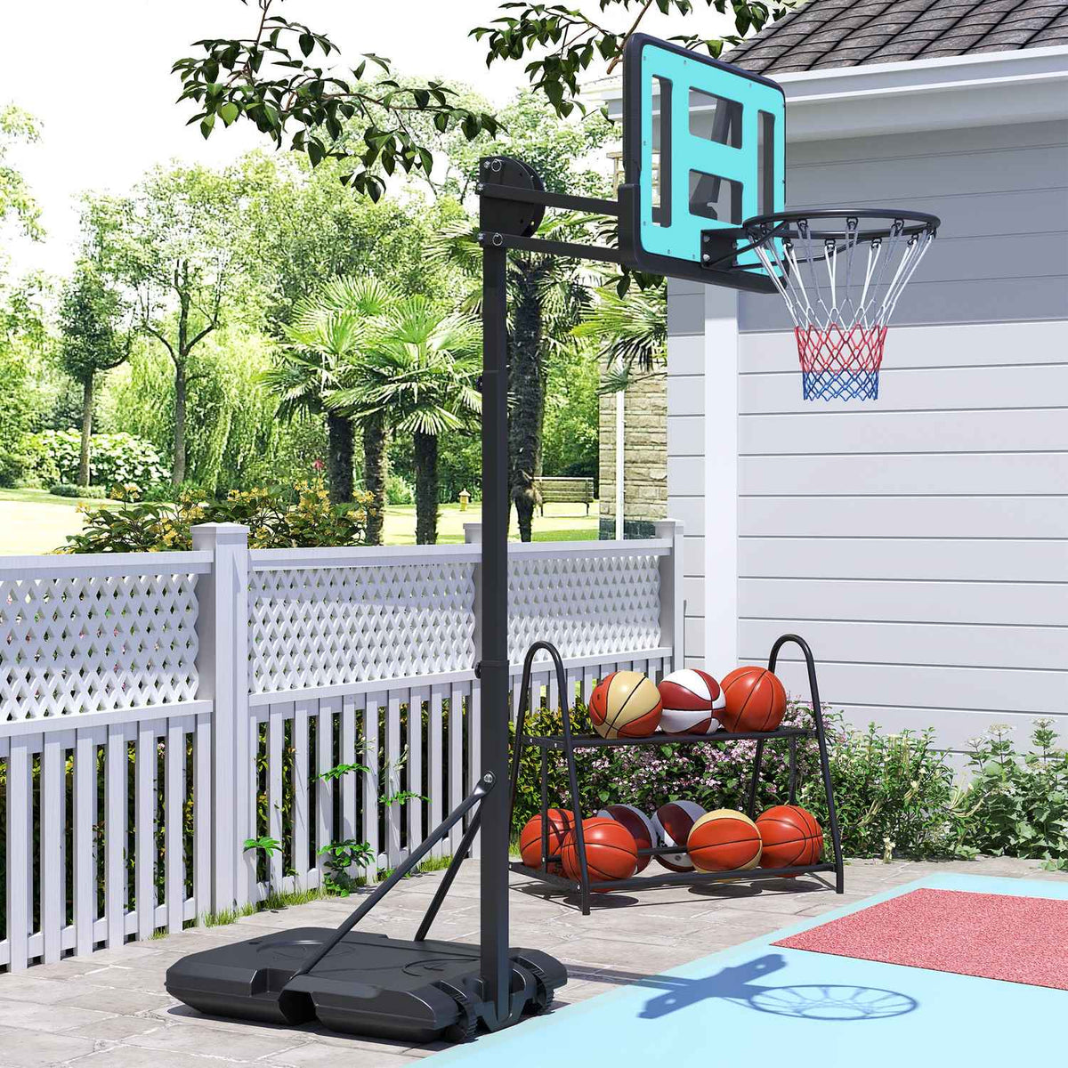 Basketball Hoop with Stand Roll 146-236 cm Height Adjustable Basketball Stand with 71x45cm Back Wall Portable Hoop System for Teenagers Adults Basketball System for Indoor Outdoor |