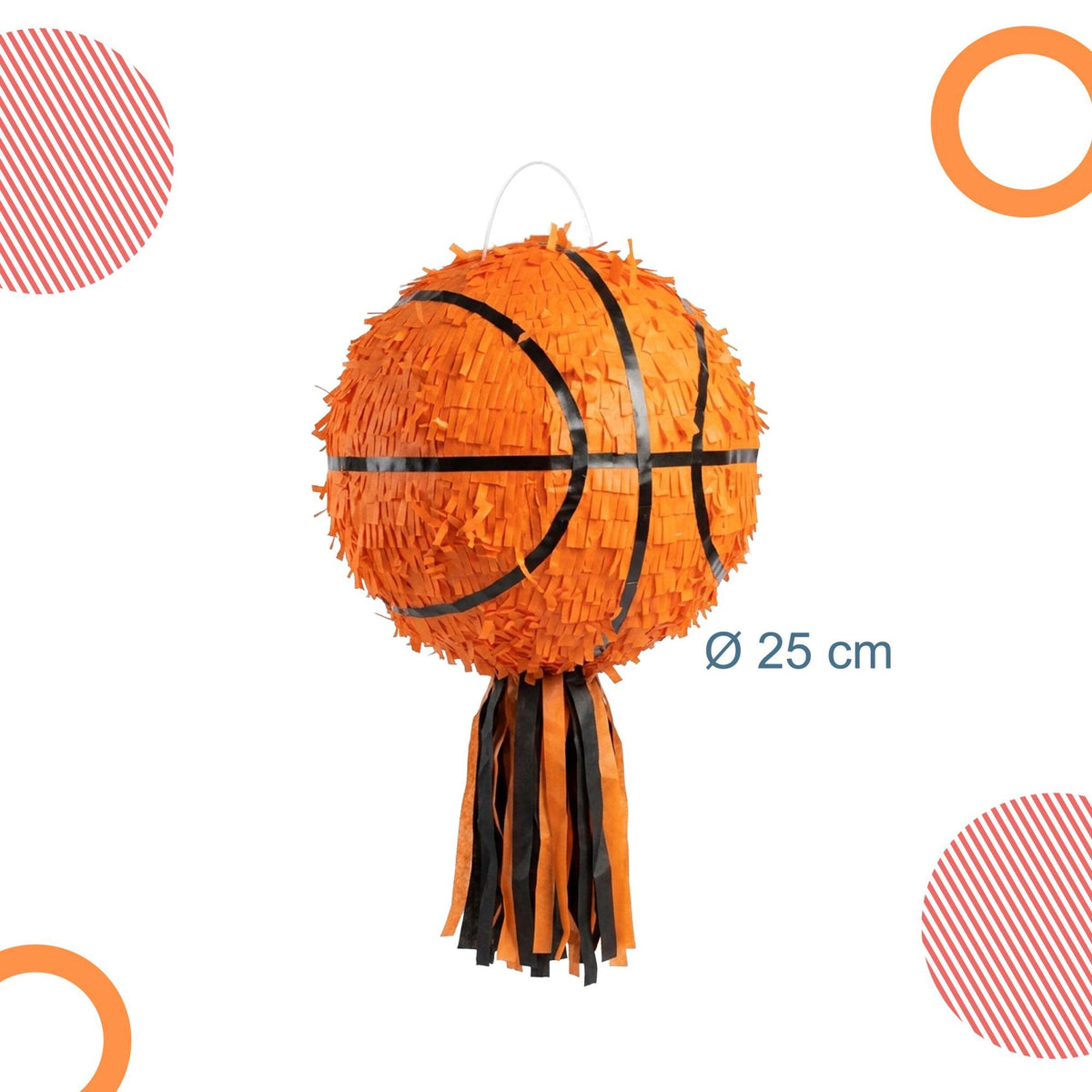 Basketball Piñata Set with Stick & Mask, 25 cm