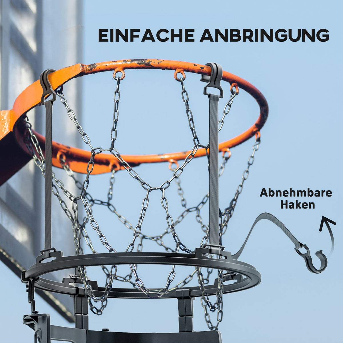 Basketball Rebounder, 360° Rotating Basketball Return Attachment, Basketball Rebound System for Basketball Shooting Practice, with Rebound Ramp, Indoor-Outdoor, Black