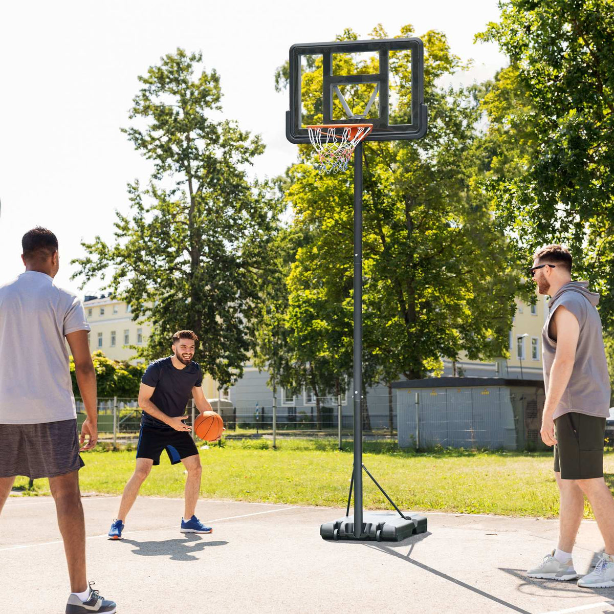 Basketball Stand Portable Freestanding Adjustable Basketball Stand With Two Wheels For Outdoor And Indoor Use