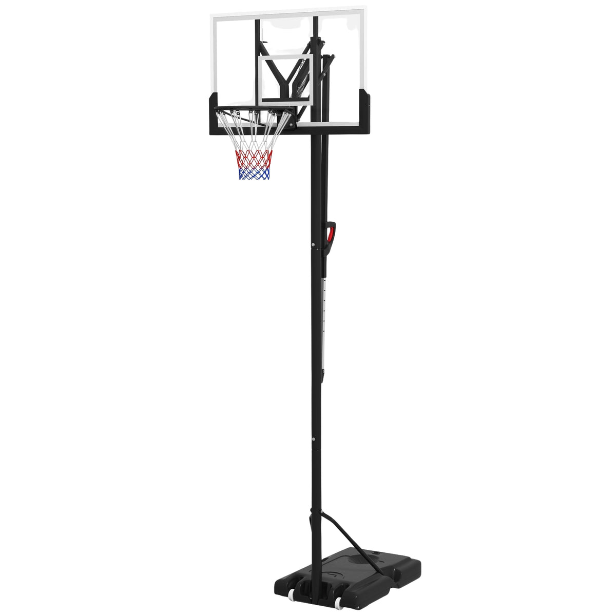 Basketball hoop height adjustable 295-365 cm with stand and wheels, basketball system for outdoor, sturdy steel