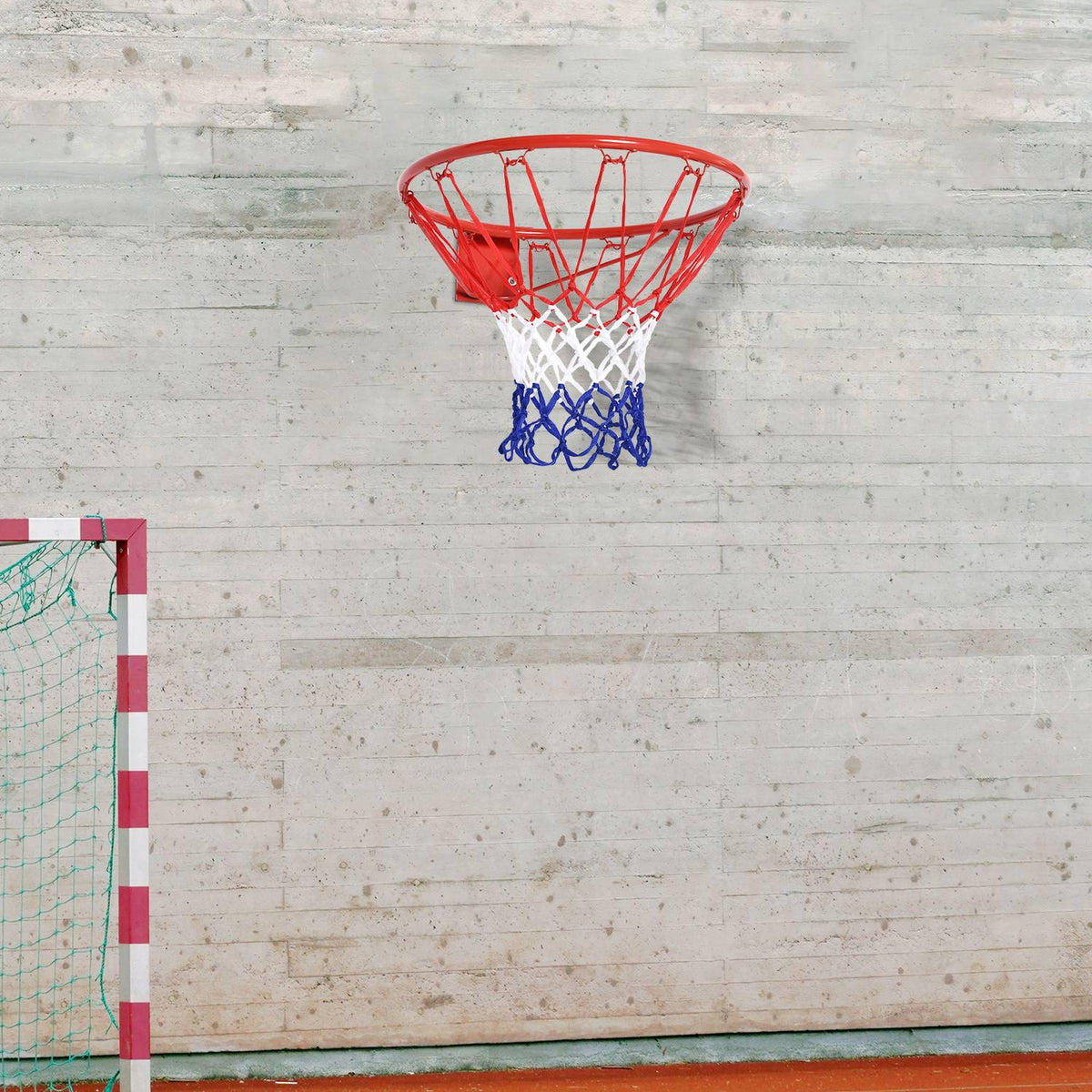 Basketball net Basketball hoop with net, steel tube + nylon, red + blue + white, ø46 cm