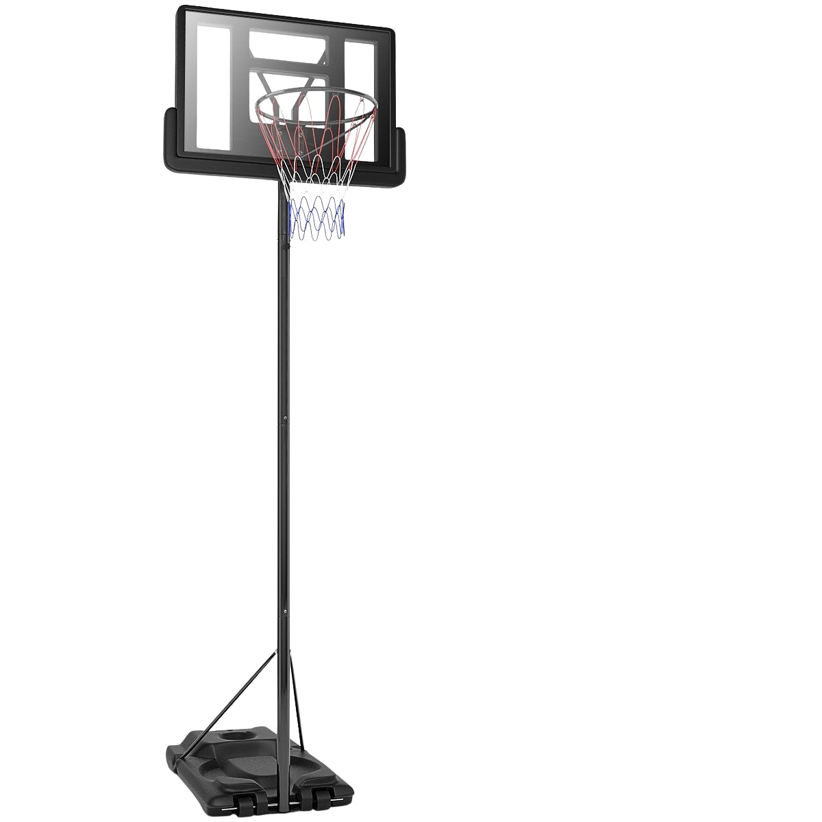 Basketball stand 180-305 cm height adjustable basketball hoop with stand & 2 wheels basket system for children
