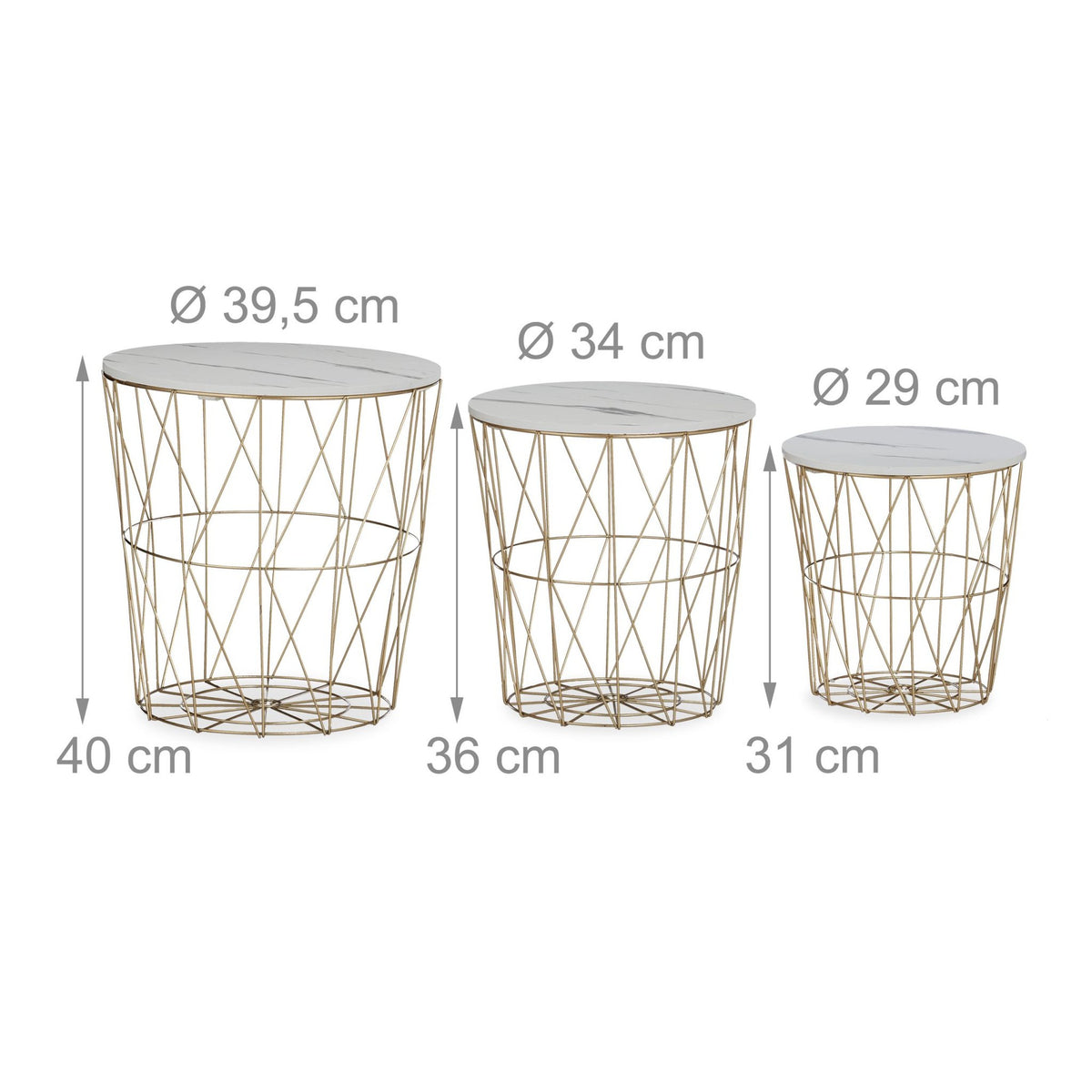 Basket table set of 3