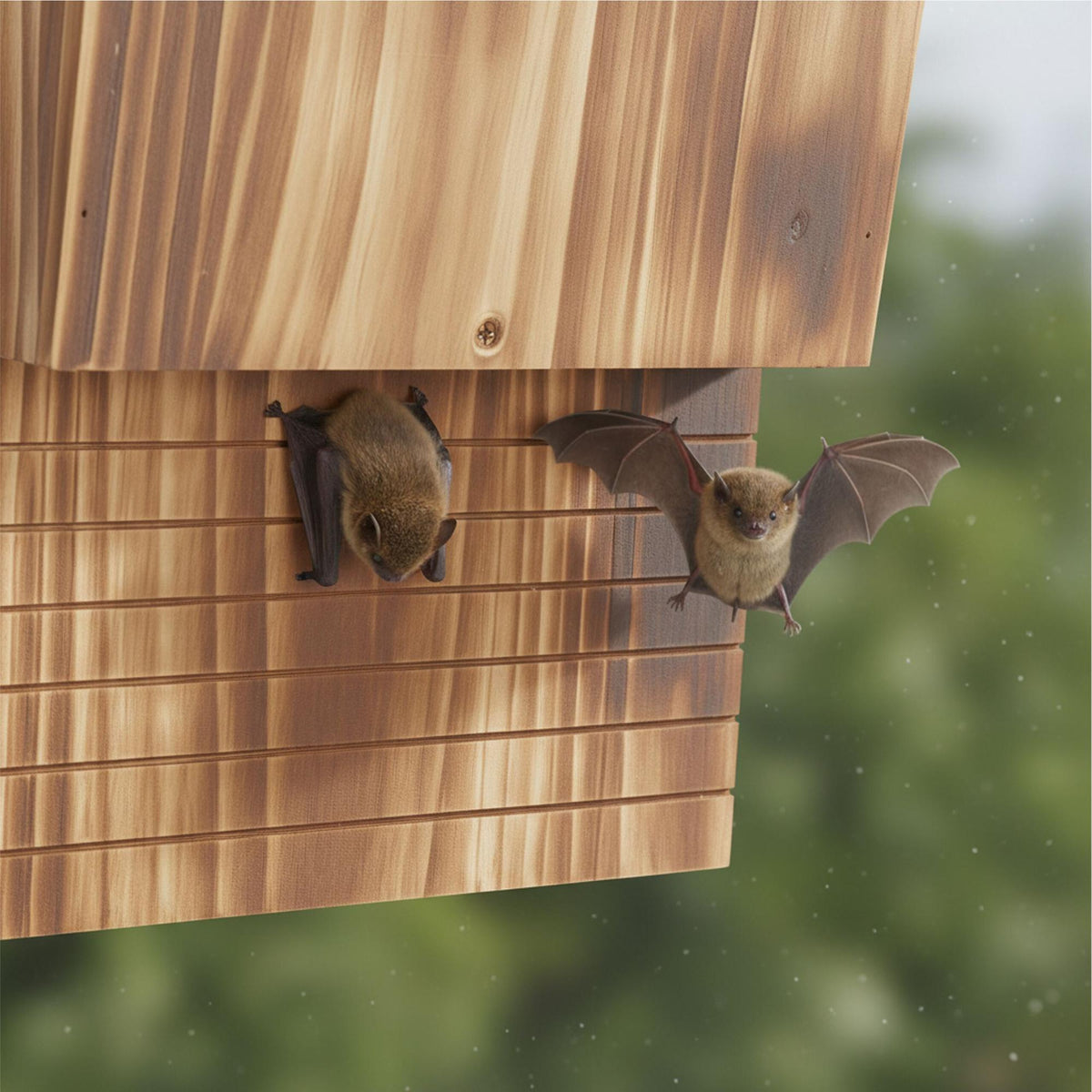 Bat Box Set of 4, Flamed Fir Wood