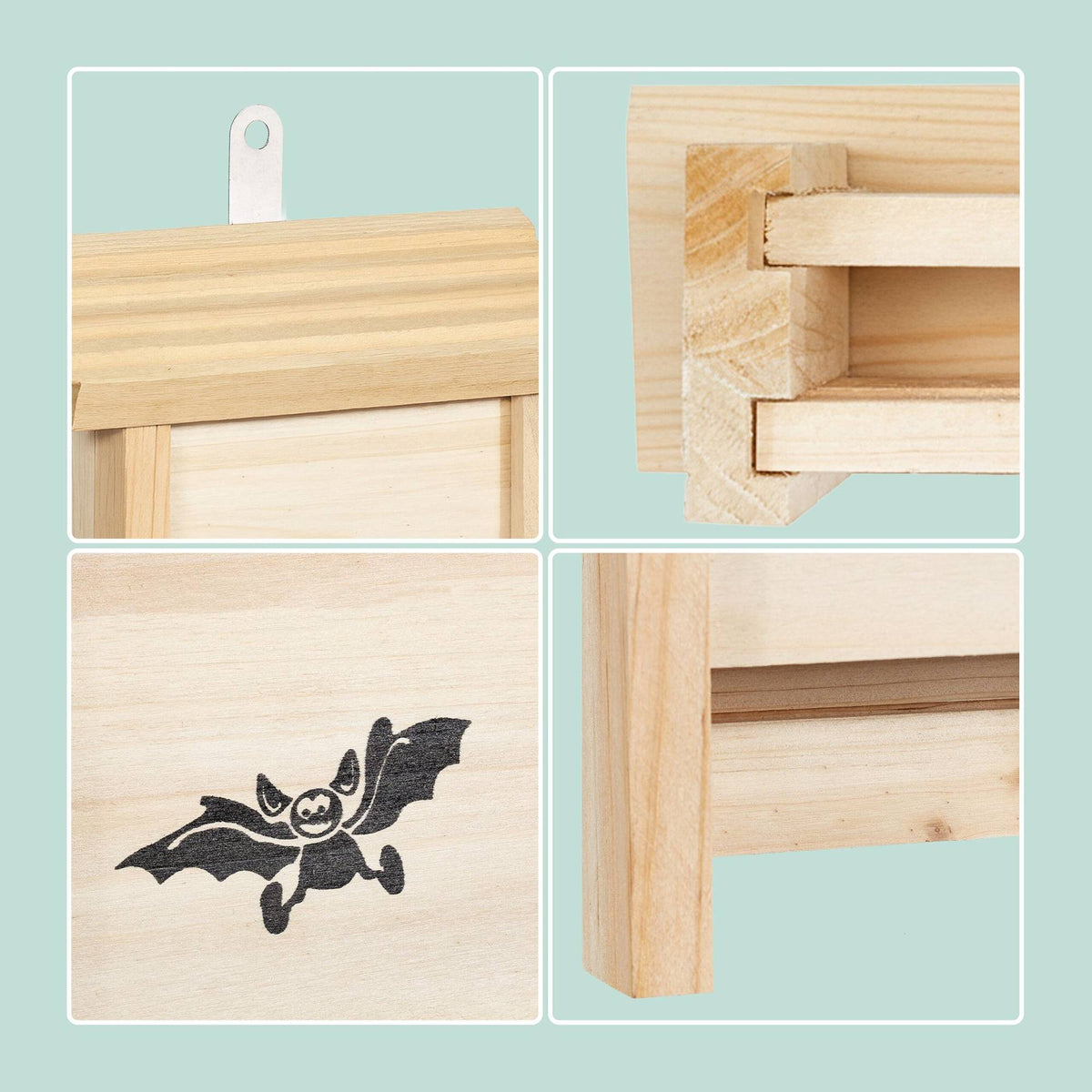 Bat Boxes, Set of 4 – Untreated Wood, Easy Climb