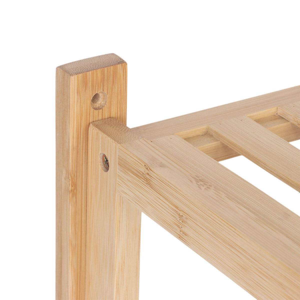 Bathroom Bamboo Shelf with Towel Rail & Hooks