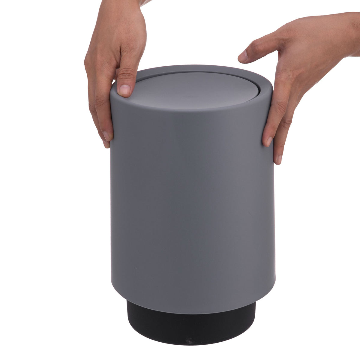 Bathroom Bin with Swing Lid, 6L Plastic