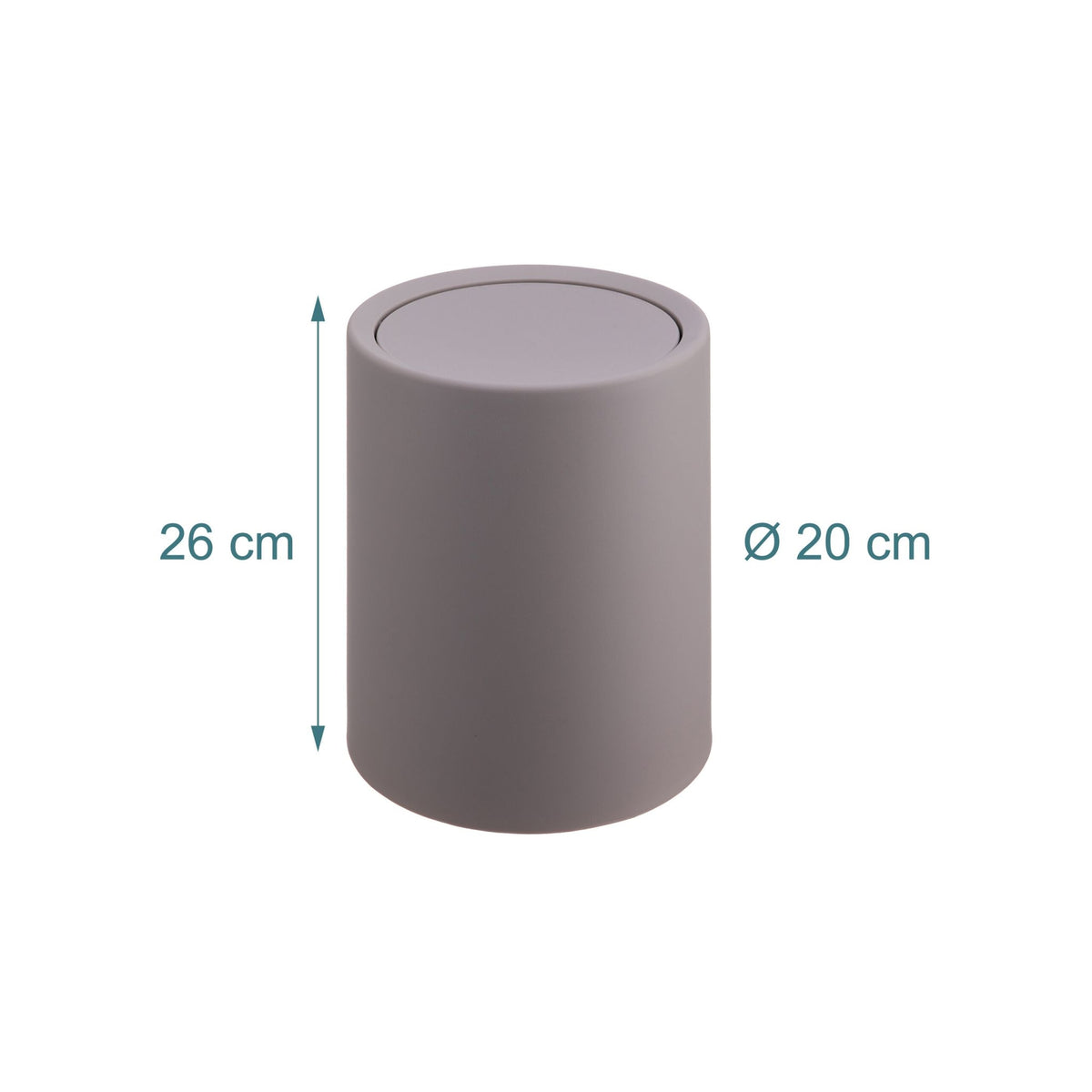 Bathroom Bin with Swing Lid, 6L Plastic