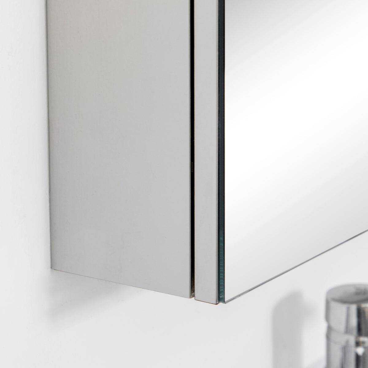 Bathroom Cabinet Mirror Cabinet Wall Cabinet With 3 Glass Doors & 5 Shelves, Stainless Steel, Silver, 70X12X55Cm