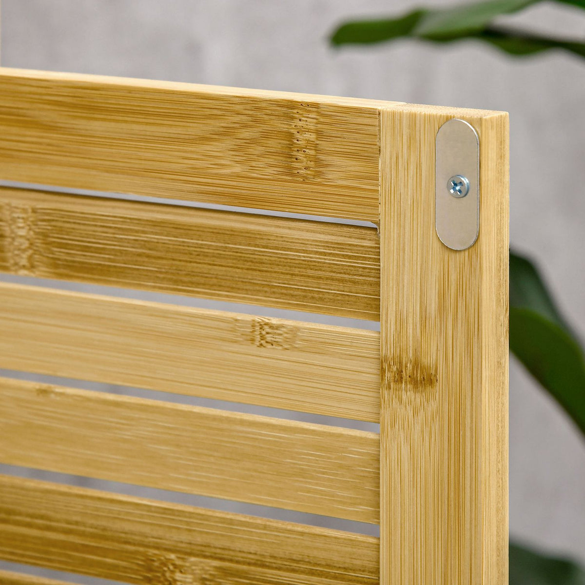 Bathroom Cabinet Standing Shelf With Open Shelf, Made Of Bamboo, Natural, 50X25.5X92Cm