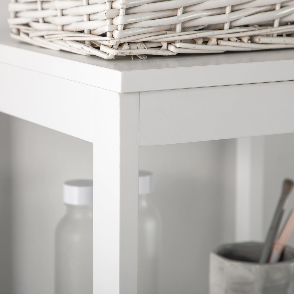 Bathroom Cabinet, Storage Cabinet, Bathroom Tall Cabinet With 2 Drawers, 3 Open Compartments, White, 30 X 30 X 141.6 Cm