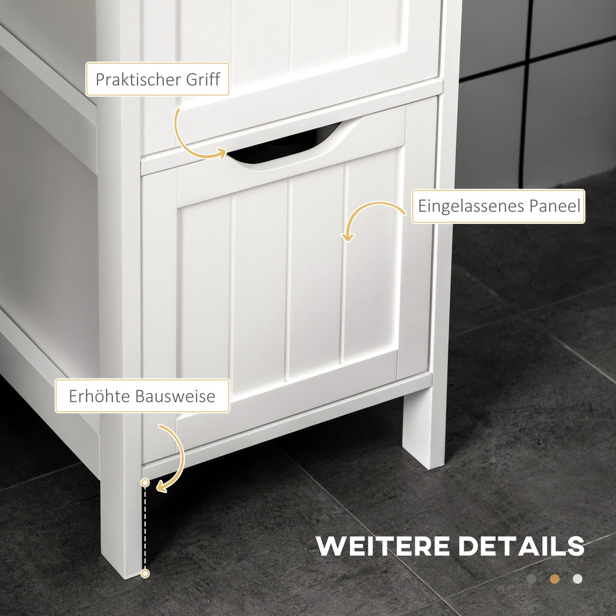 Bathroom Cabinet, Storage Cabinet, Bathroom Tall Cabinet With 2 Drawers, 3 Open Compartments, White, 30 X 30 X 141.6 Cm