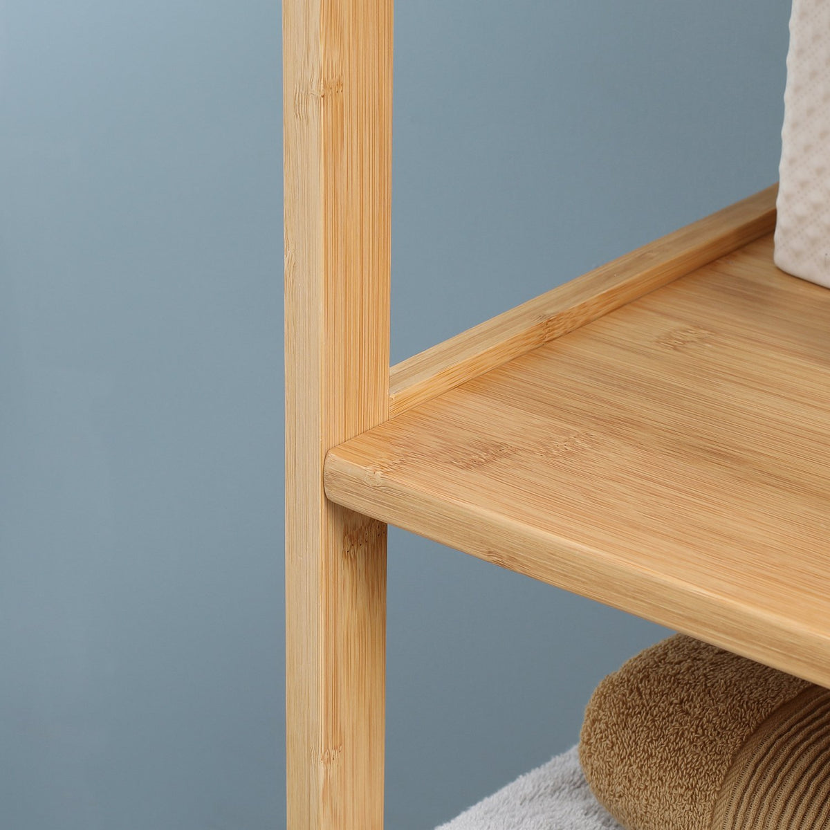 Bathroom Cabinet Tall Cabinet Made Of Bamboo With 3 Shelves & 2 Drawers, Anti-Tip, Multi-Purpose Cabinet, Side Cabinet
