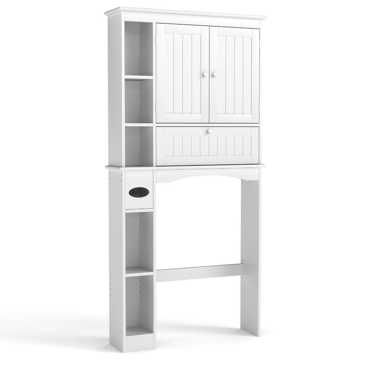Bathroom Cabinet with 3 Doors & Adjustable Shelves, White