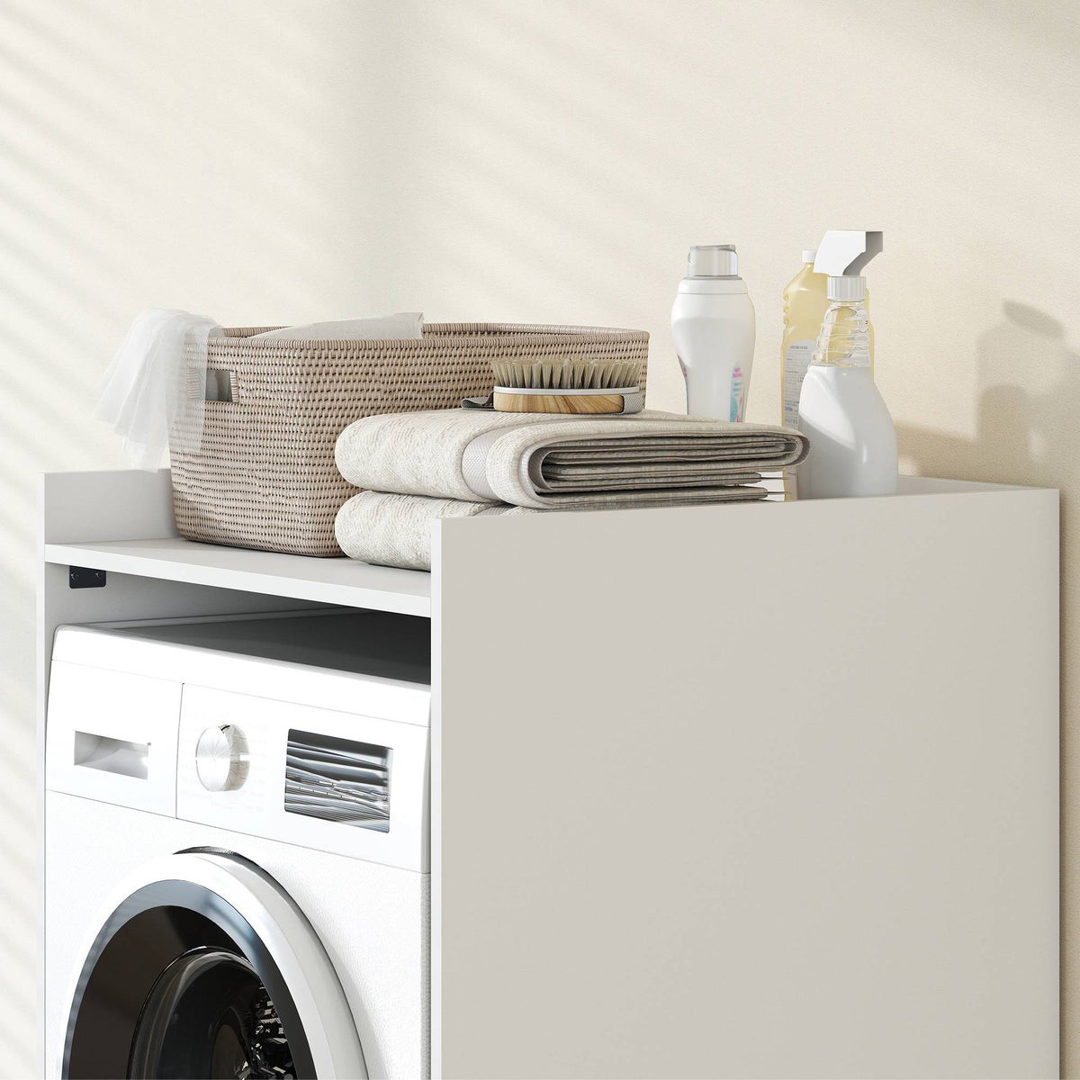 Bathroom Cabinet with Open Shelf, White, 64 x 60 x 97.5 cm