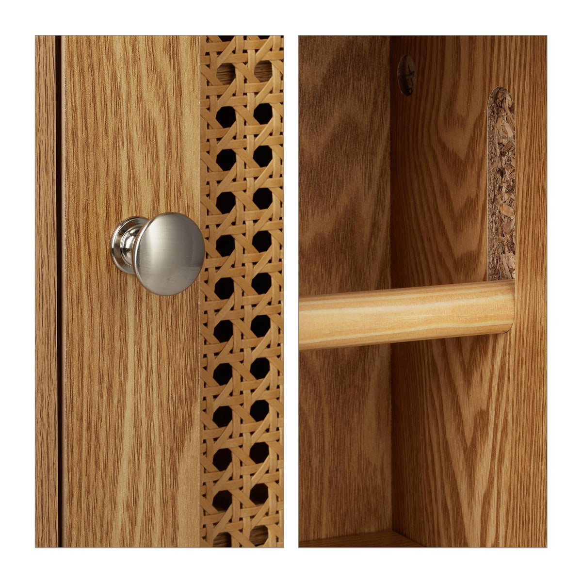 Bathroom Cabinet with Storage and Toilet Roll Holder