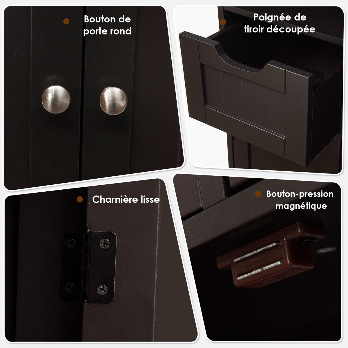 Bathroom Floor Cabinet – 2 Drawers, 2 Doors, Adjustable Shelf