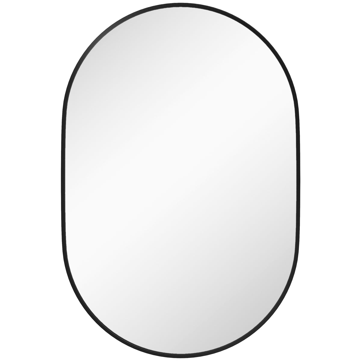 Bathroom Mirror, 60 X 90 Cm Oval Bathroom Mirror With Aluminum Frame, 3 Hooks, Wall Mirror For Living Room, Bedroom, Black
