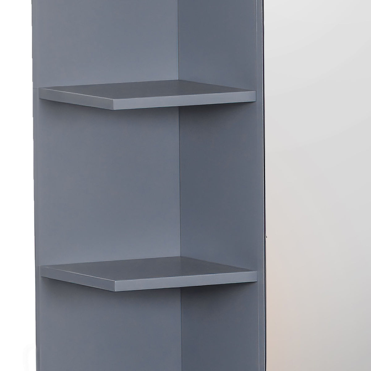 Bathroom Mirror Cabinet, Wall-Mounted, 8 Shelves