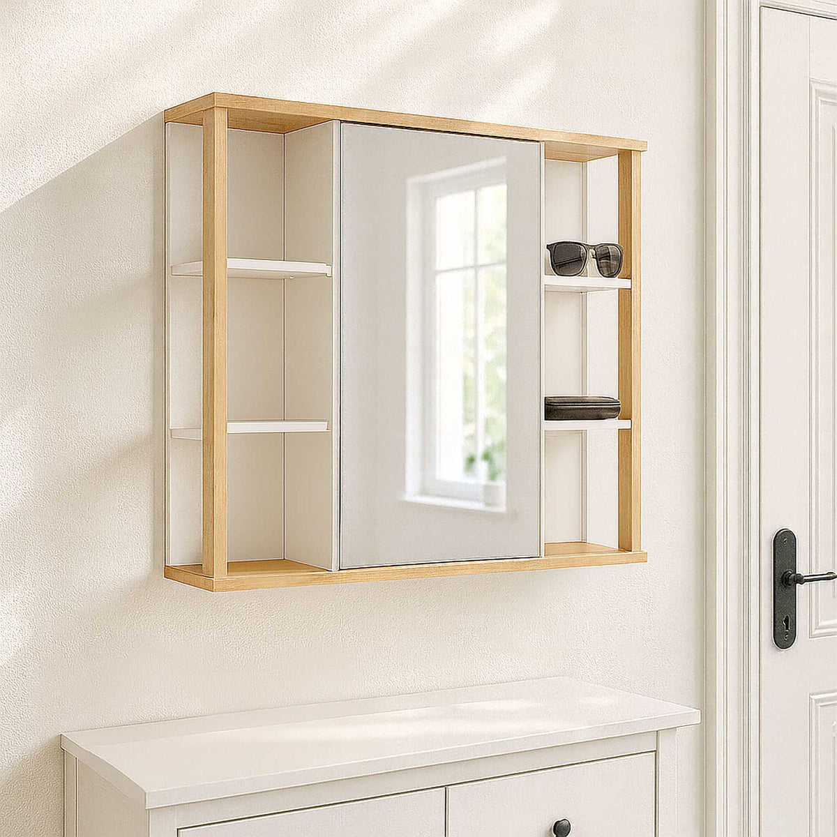 Bathroom Mirror Cabinet, Wall-Mounted Storage