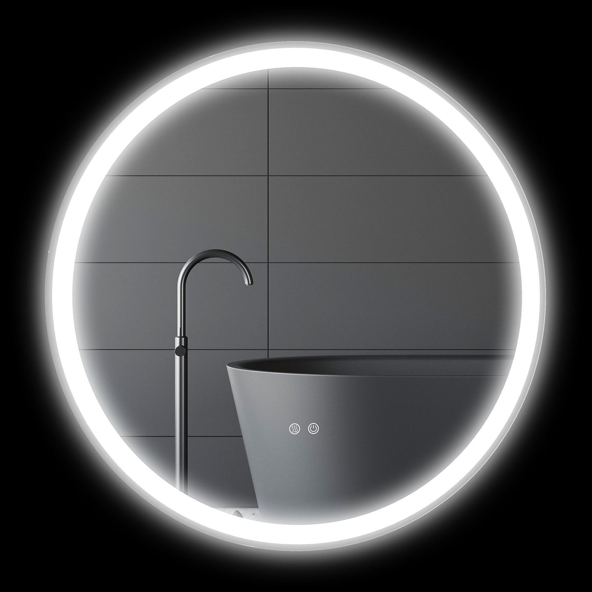 Bathroom Mirror Led Bathroom Mirror With Touch Switch & Memory Function, Ø 80 Cm, Anti-Fog