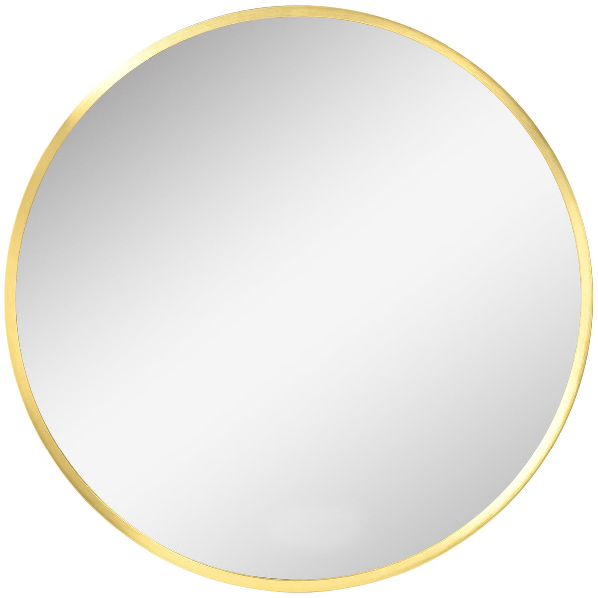 Bathroom Mirror With Led Round Wall Mirror Ø50 Cm, Memory Function, Ip44, For Living Room & Bedroom, Gold, Aluminum