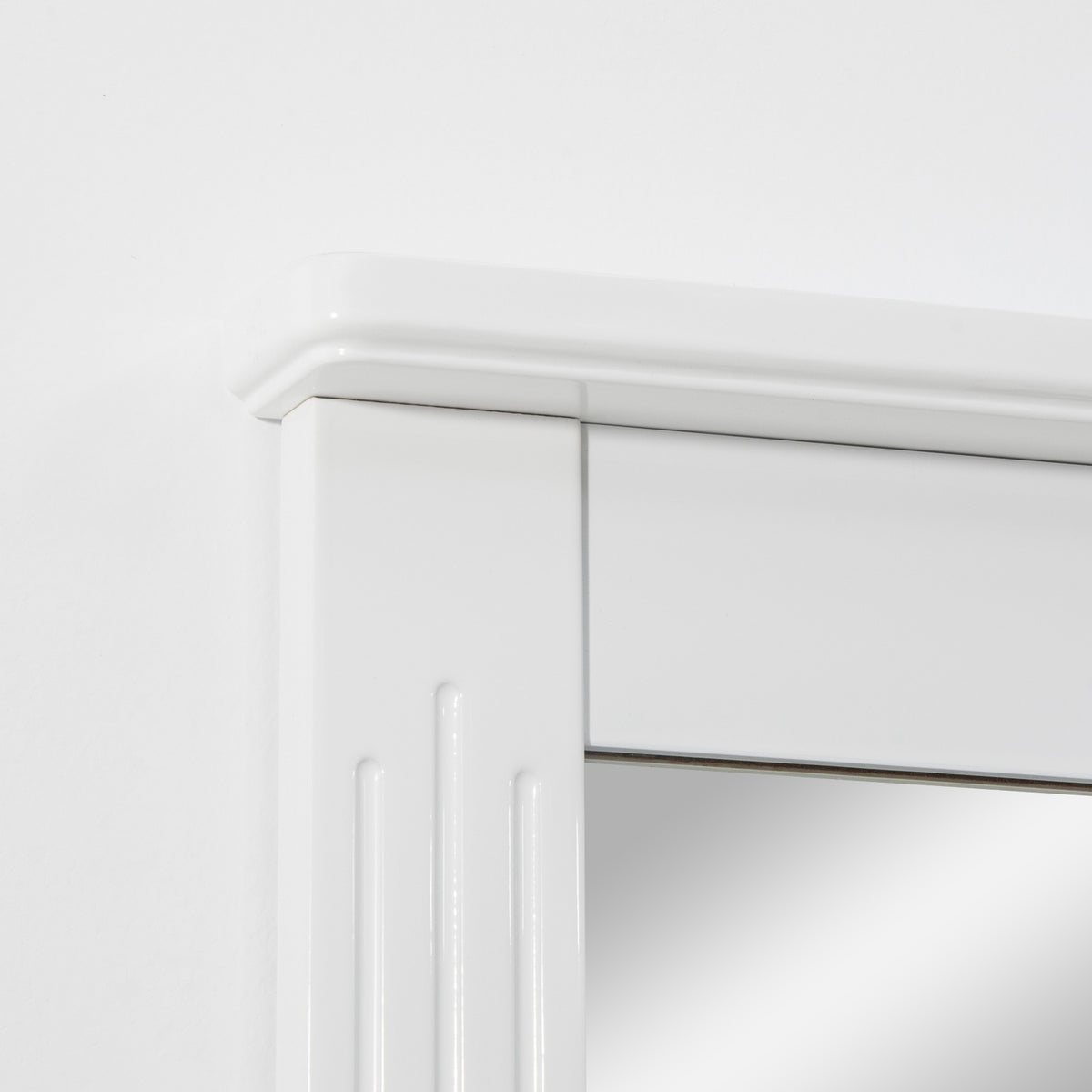 Bathroom Mirror With Shelf Wall Mirror Modern Space Saving White 55X12X64Cm