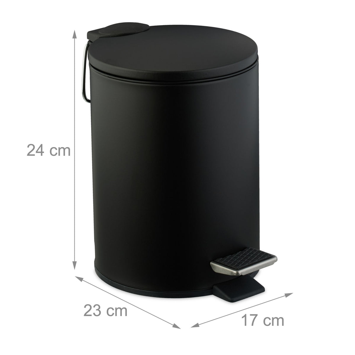 Bathroom Pedal Bin, 3L – Soft-Close, Hands-Free