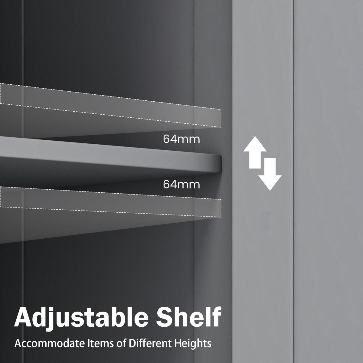 Bathroom Storage Cabinet, 3 Drawers and Cupboard, Gray