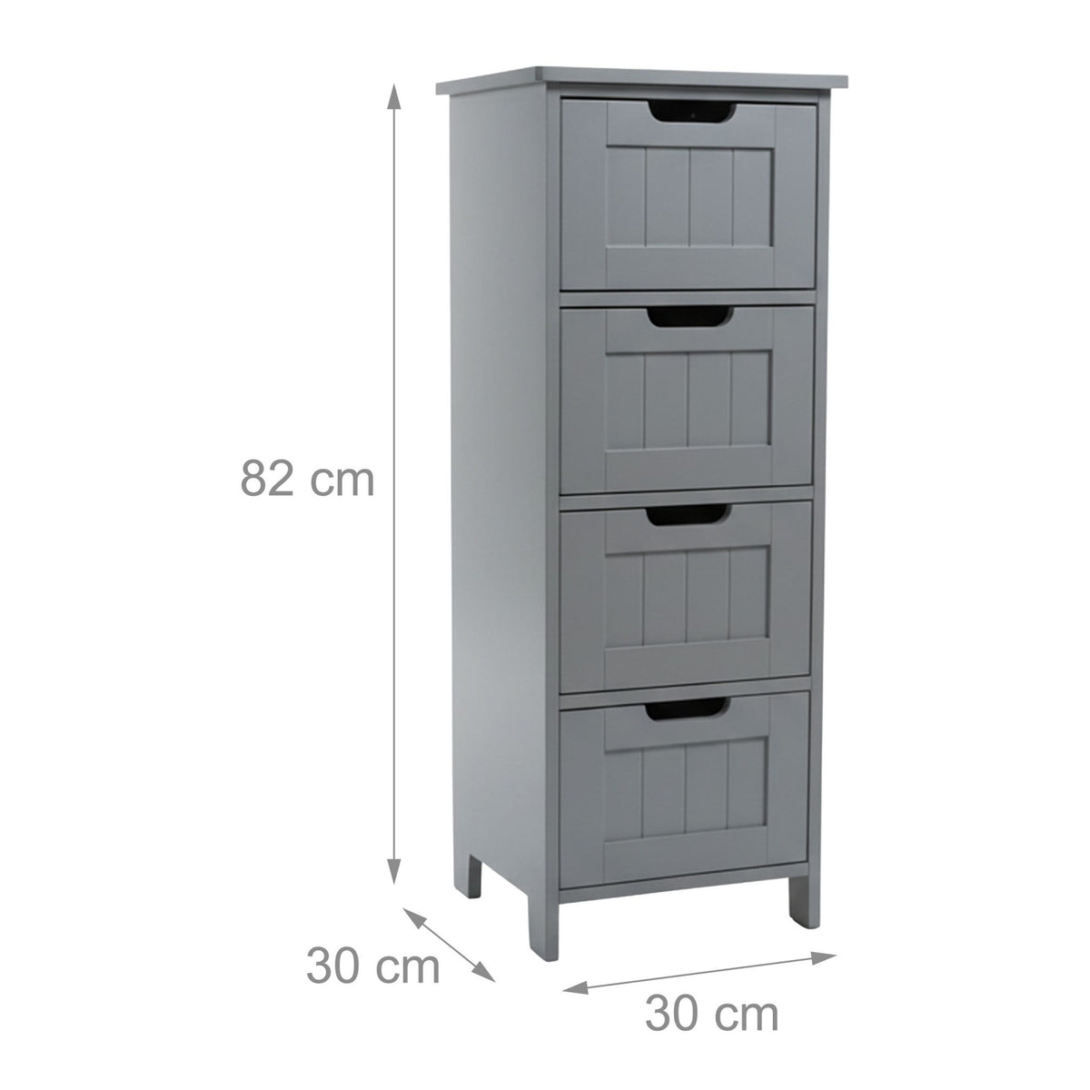Bathroom Storage Cabinet, 4 Drawers, Space-Saving Design