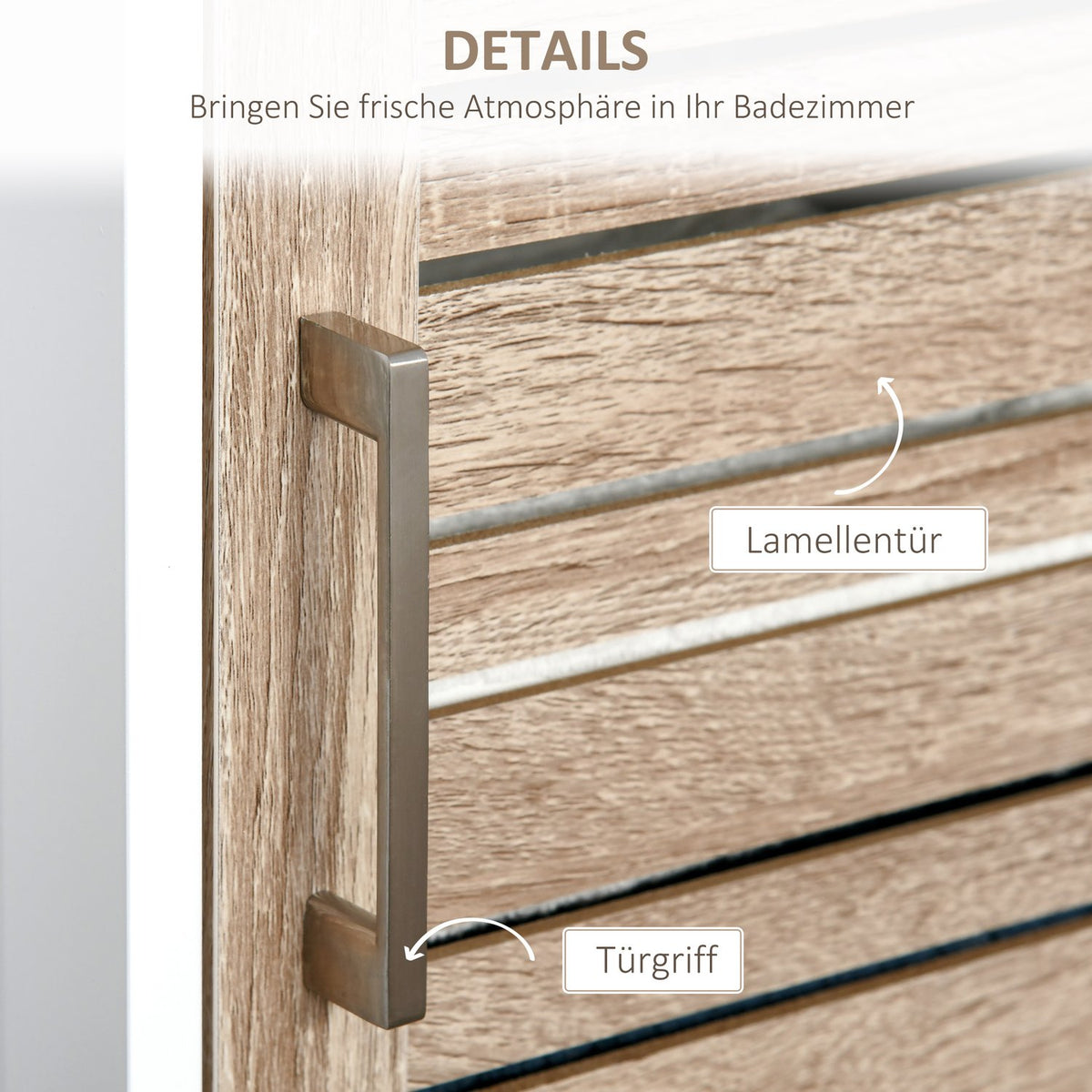 Bathroom Tall Cabinet Freestanding Cabinet With 3 Open Shelves, Adjustable Shelf, White, 34X26X172Cm