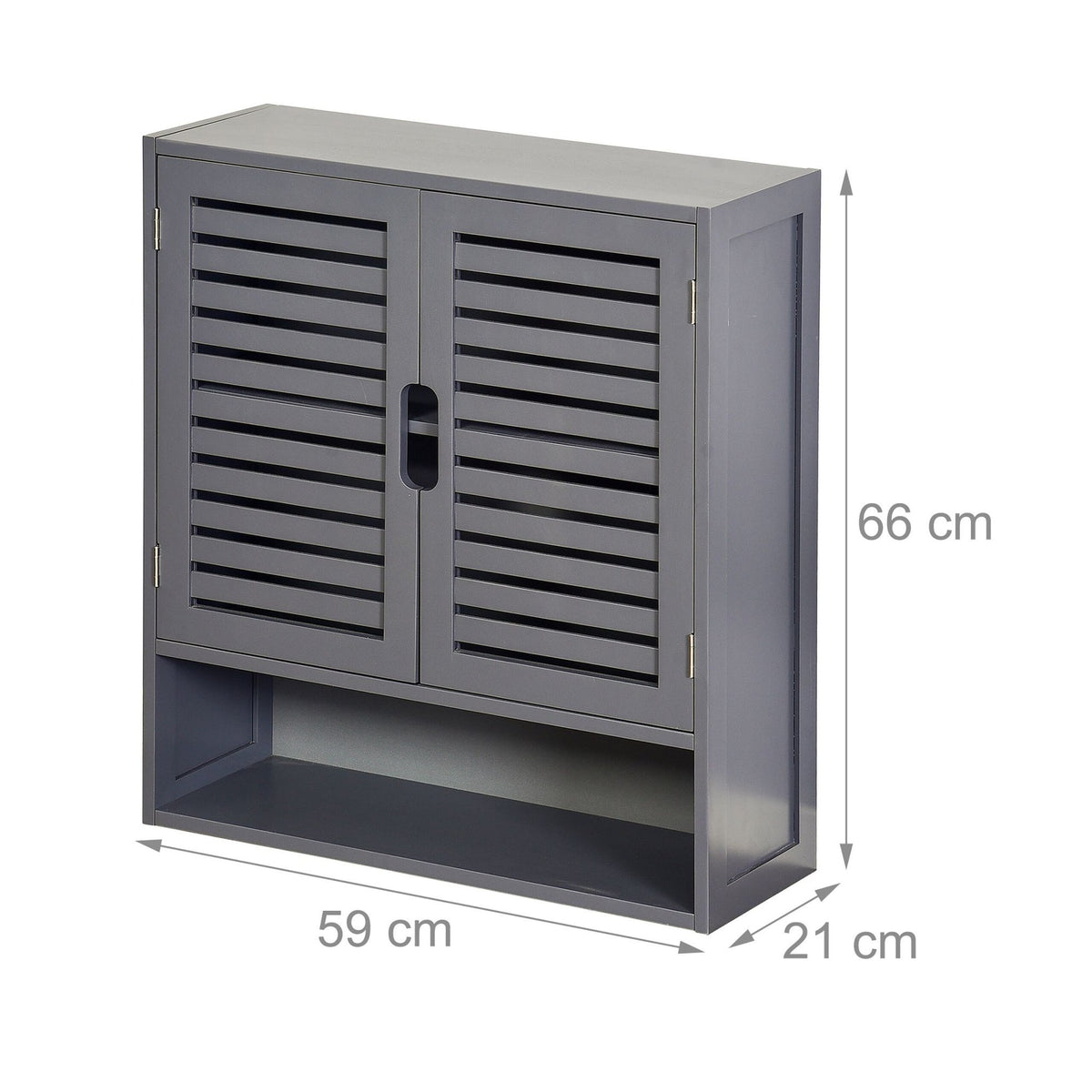 Bathroom Wall Cabinet, Louvered Doors, Adjustable Shelves