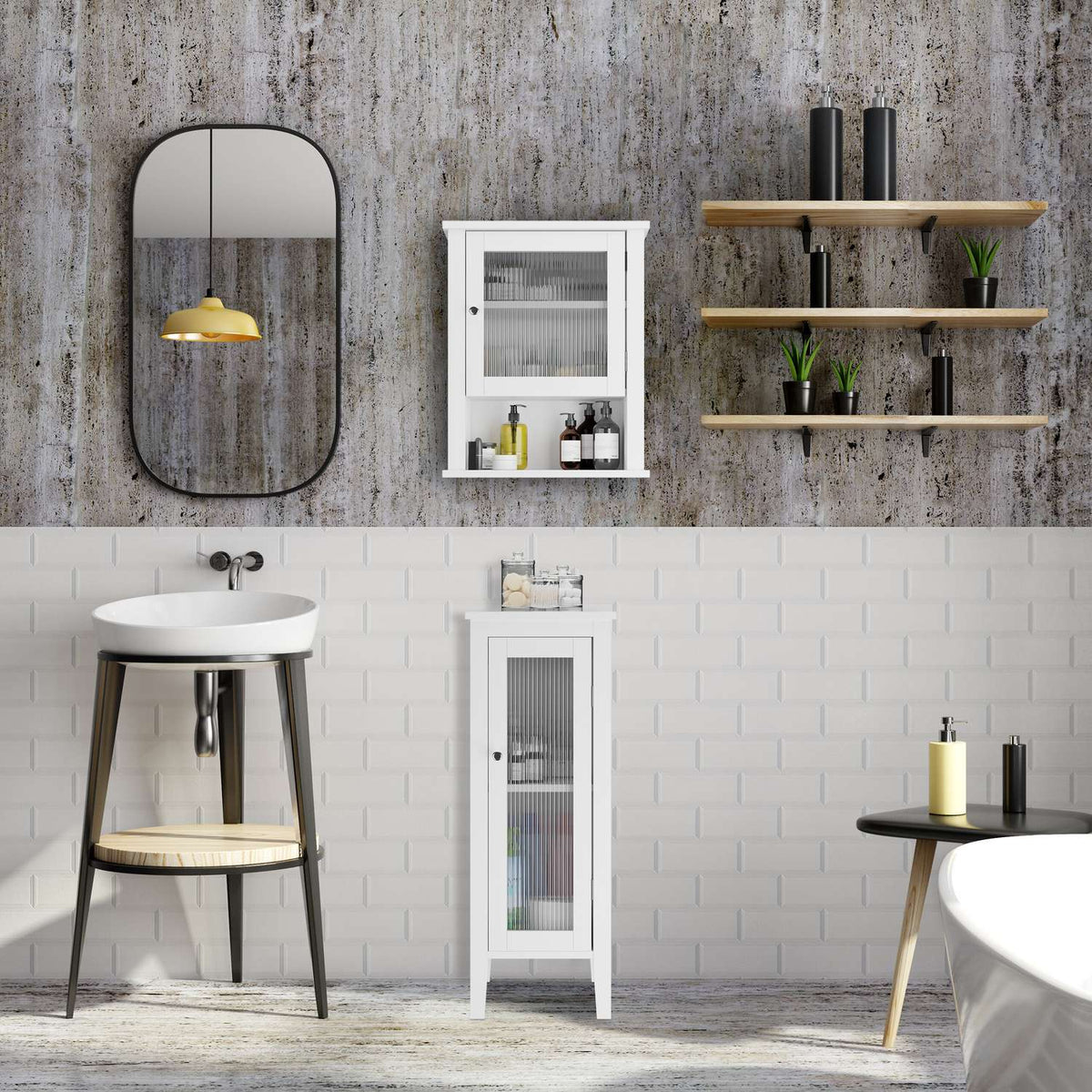 Bathroom Wall Cabinet with Adjustable Shelves