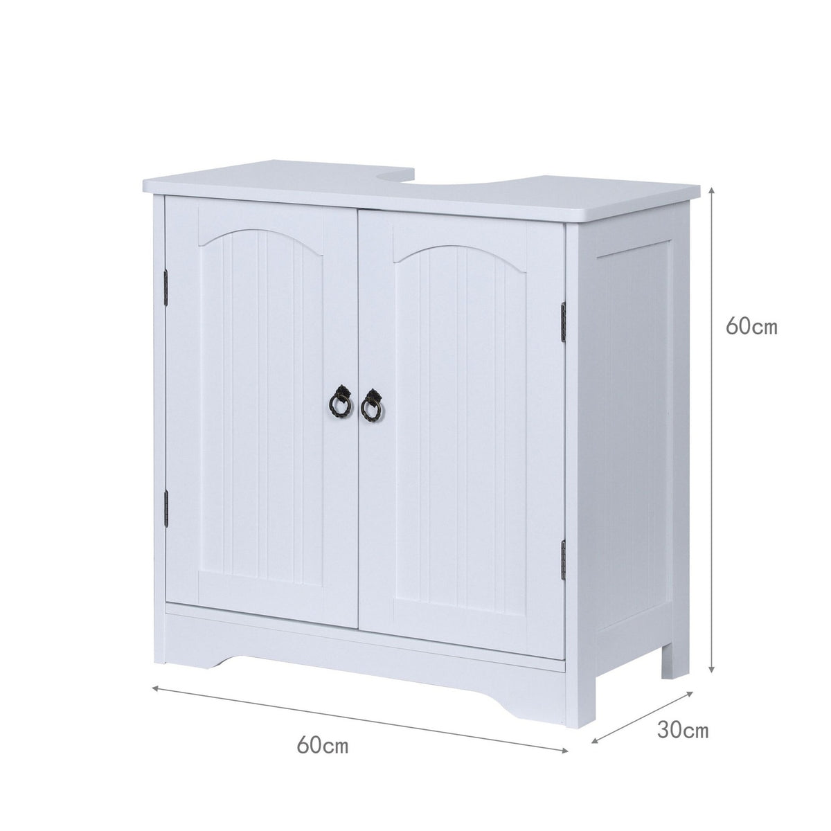 Bathroom Washbasin Cabinet with Shelf and Siphon Cut-Out