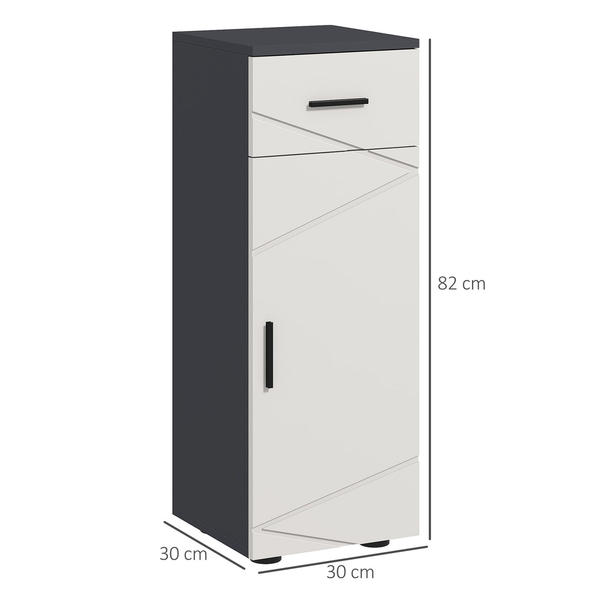 Bathroom cabinet side cabinet bathroom cabinet with drawer, adjustable shelves, storage cabinet for bathroom, living room 30 x 30 x 82 cm gray |