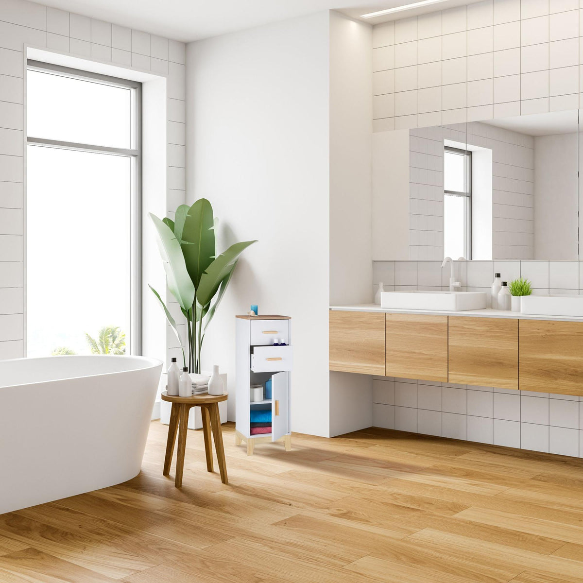 Bathroom cabinet with 2 drawers