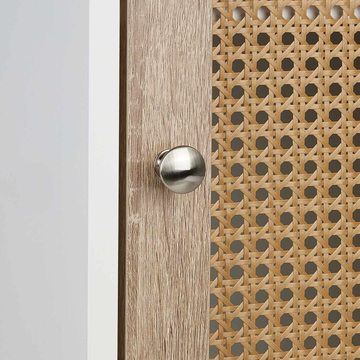 Bathroom cabinet with rattan door
