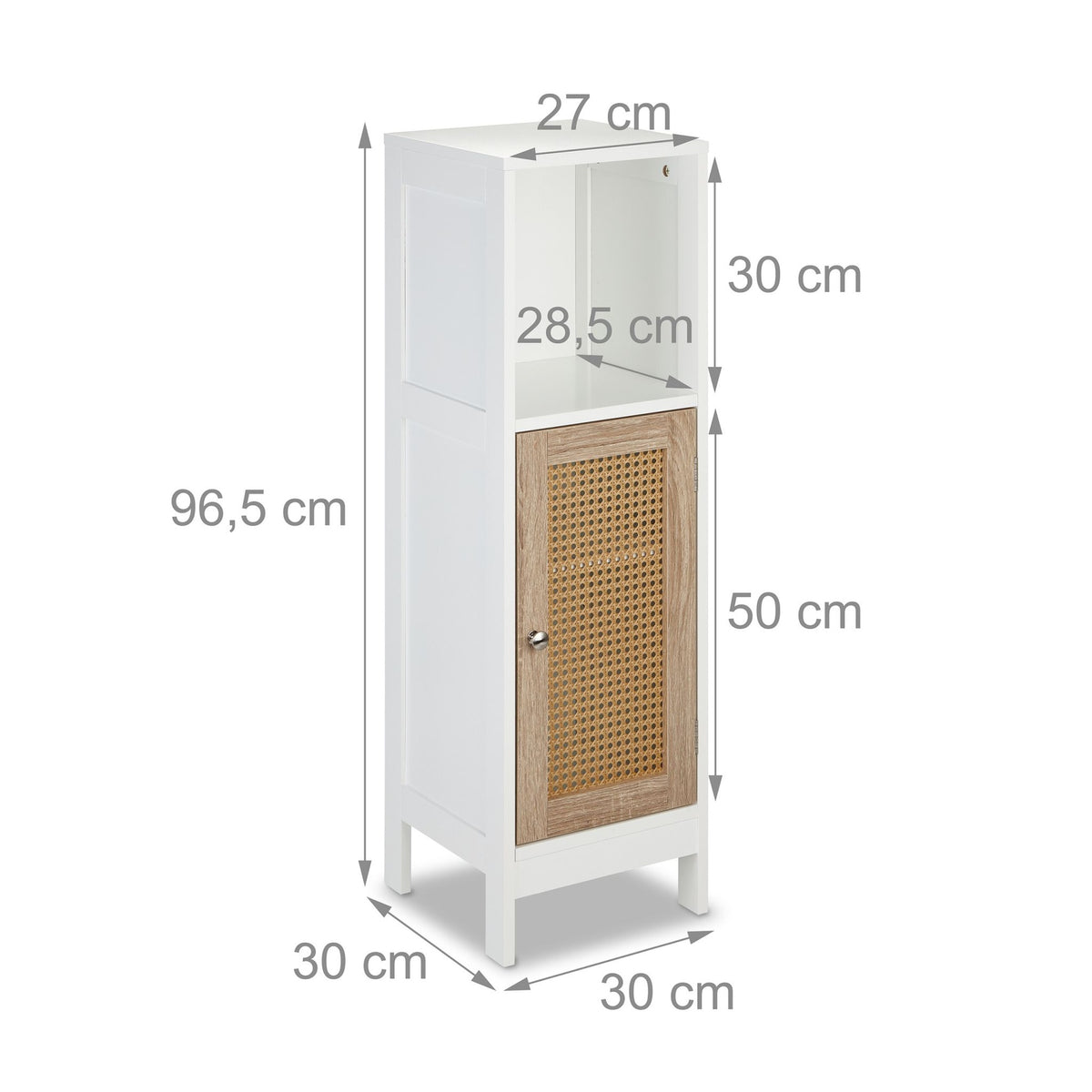 Bathroom cabinet with rattan door