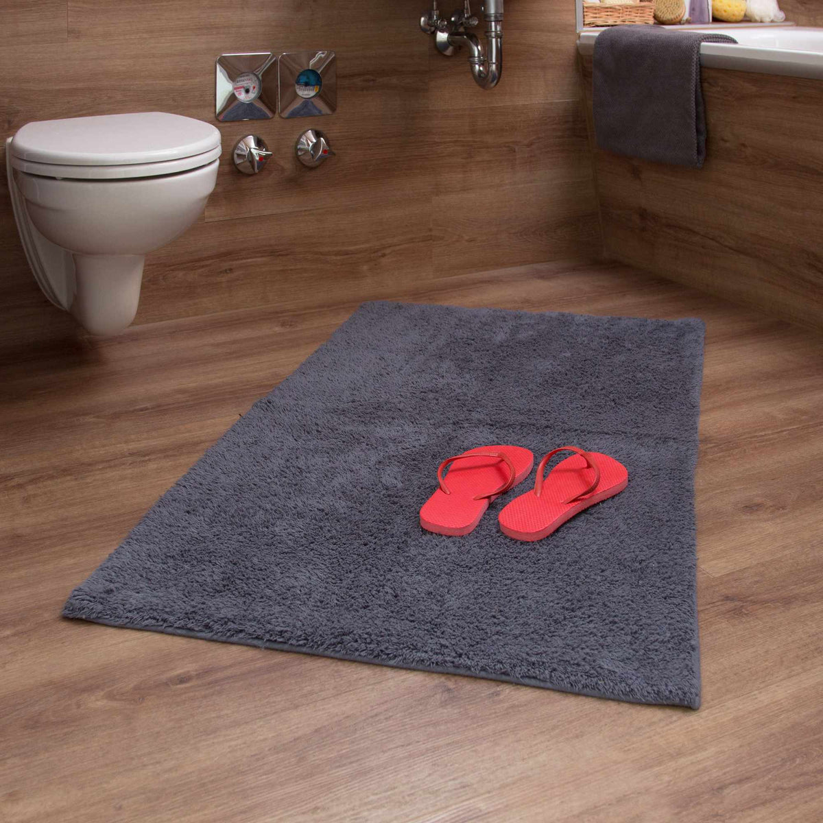 Bathroom mat different sizes gray