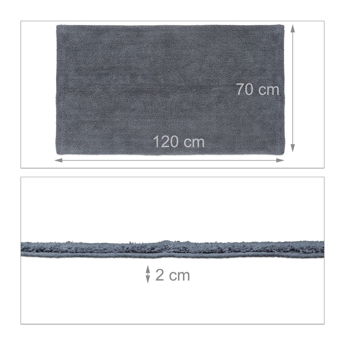 Bathroom mat different sizes gray