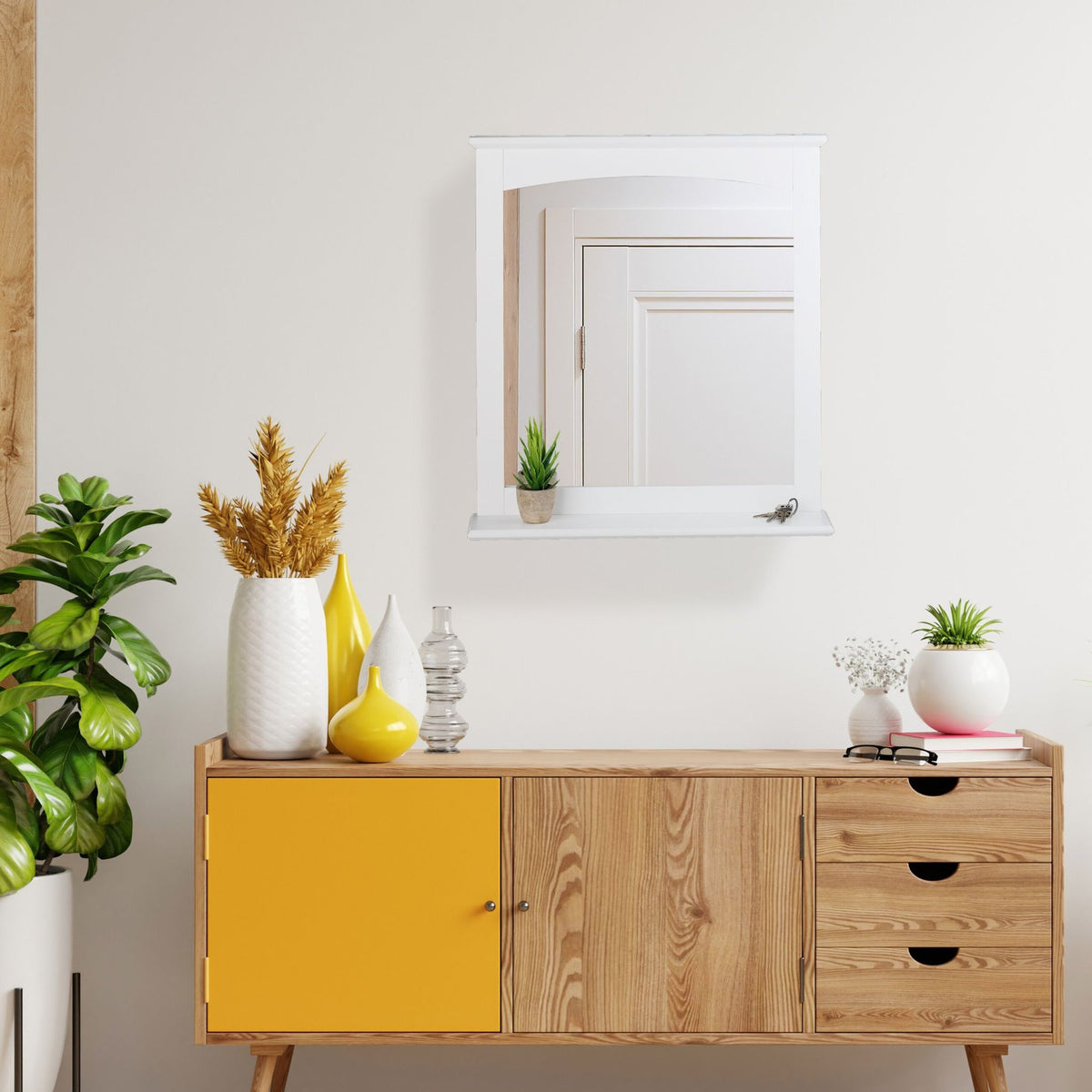 Bathroom mirror with shelf MDF