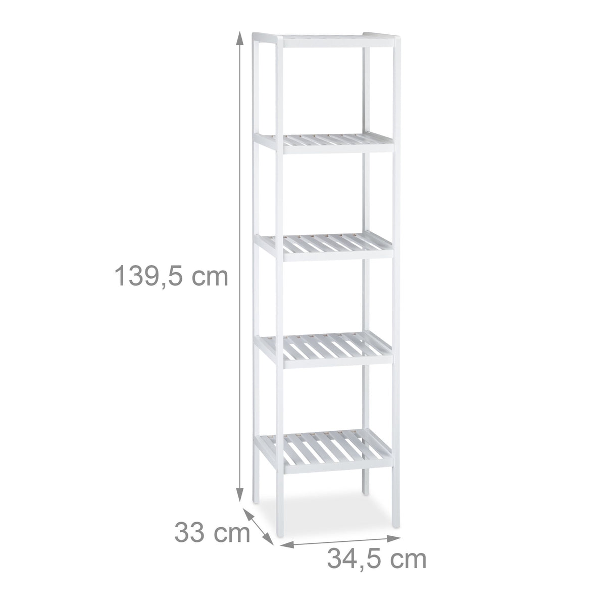 Bathroom shelf bamboo white