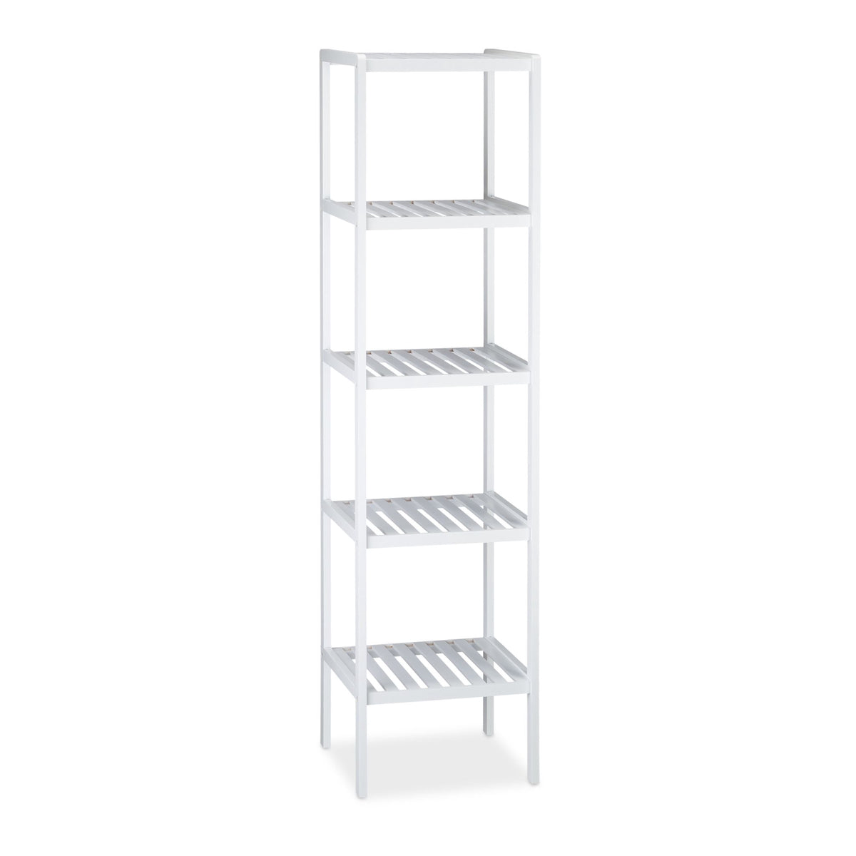 Bathroom shelf bamboo white