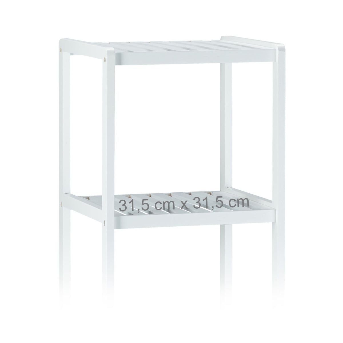 Bathroom shelf bamboo white