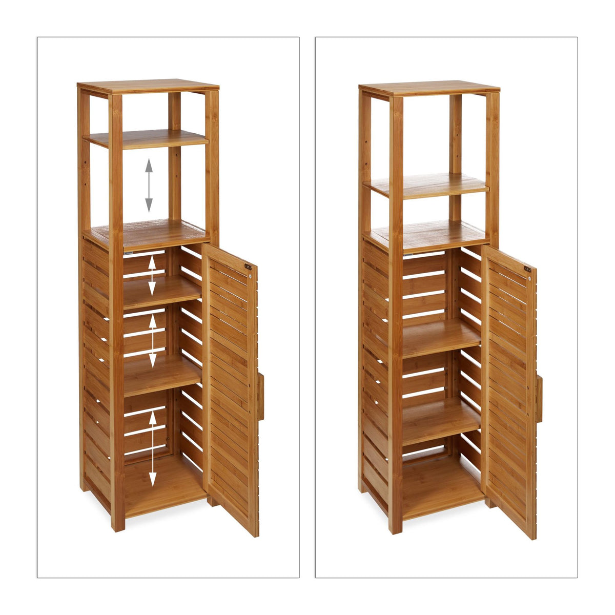Bathroom shelf in bamboo 6 shelves