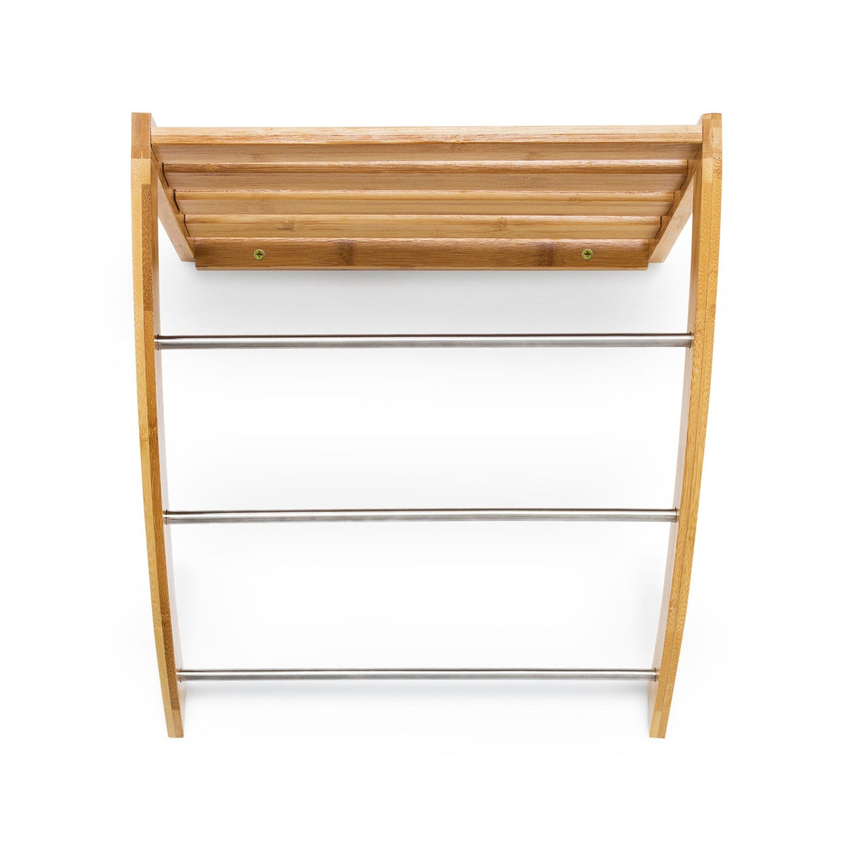 Bathroom shelf in bamboo & chrome
